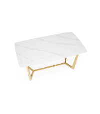 CLEMENTE stół blat - biały marmur, nogi - złoty (2p1szt)