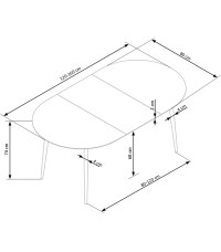 COLORADO stół rozkładany, blat - dab złoty, stelaż - czarny (2p1szt)