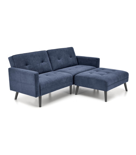 CORNELIUS sofa rozkładana z funkcją narożnika niebieska (1p1szt)