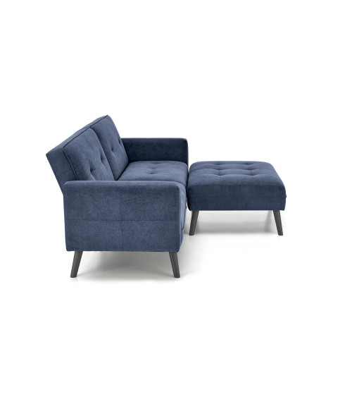 CORNELIUS sofa rozkładana z funkcją narożnika niebieska (1p1szt)