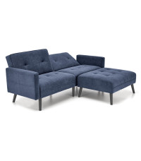 CORNELIUS sofa rozkładana z funkcją narożnika niebieska (1p1szt)