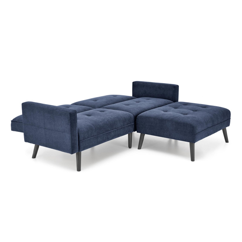 CORNELIUS sofa rozkładana z funkcją narożnika niebieska (1p1szt)
