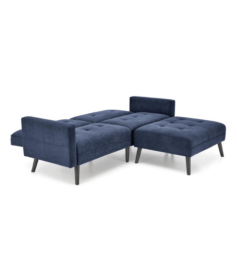 CORNELIUS sofa rozkładana z funkcją narożnika niebieska (1p1szt)