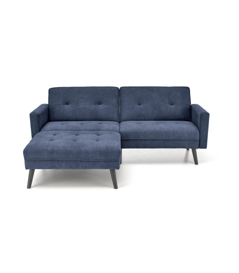 CORNELIUS sofa rozkładana z funkcją narożnika niebieska (1p1szt)