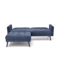 CORNELIUS sofa rozkładana z funkcją narożnika niebieska (1p1szt)