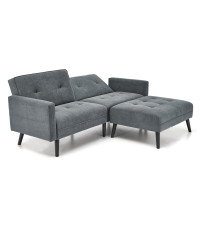 CORNELIUS sofa rozkładana z funkcją narożnika popiel (1p1szt)