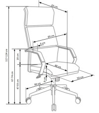 COSTA fotel gabinetowy biało-czarny