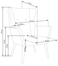 COTTO fotel wypoczynkowy niebieski
