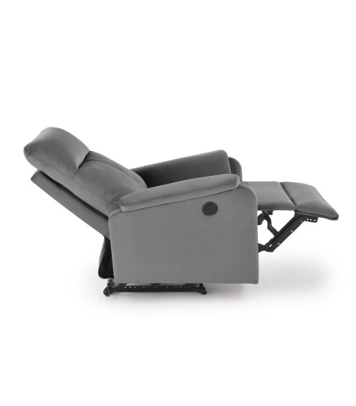 CROCUS fotel wypoczynkowy z funkcją elektrycznego rozkładania, popielaty (1p1szt)