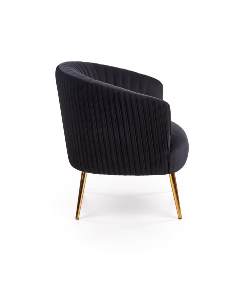 CROWN fotel wypoczynkowy czarny / złoty