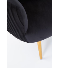 CROWN fotel wypoczynkowy czarny / złoty