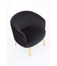 CROWN fotel wypoczynkowy czarny / złoty