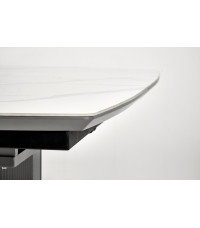 DANCAN stół rozkładany, biały marmur / popielaty / jasny popielaty / czarny (3p1szt))