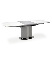 DANCAN stół rozkładany, biały marmur / popielaty / jasny popielaty / czarny (3p1szt))