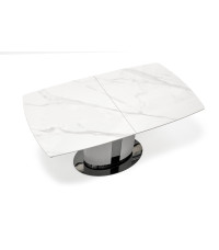 DANCAN stół rozkładany, biały marmur / popielaty / jasny popielaty / czarny (3p1szt))