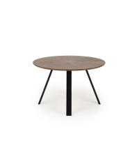 DANILO stół okrągły, blat - orzechowy, nogi - czarny (2p1szt)