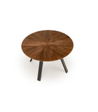 DANILO stół okrągły, blat - orzechowy, nogi - czarny (2p1szt)