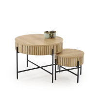 DANTE zestaw 2 ław, naturalny / czarny (1p1zestaw)