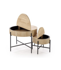 DANTE zestaw 2 ław, naturalny / czarny (1p1zestaw)