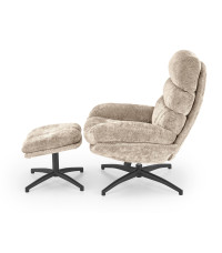 DARIO fotel wypoczynkowy z podnóżkiem oraz z funkcją kołyski, beżowy (1p1szt)