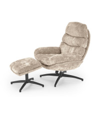 DARIO fotel wypoczynkowy z podnóżkiem oraz z funkcją kołyski, beżowy (1p1szt)