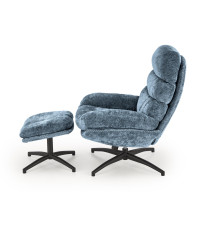 DARIO fotel wypoczynkowy z podnóżkiem oraz z funkcją kołyski, niebieski (1p1szt)