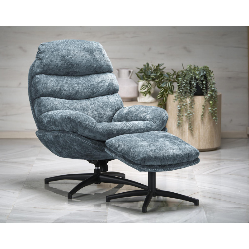 DARIO fotel wypoczynkowy z podnóżkiem oraz z funkcją kołyski, niebieski (1p1szt)