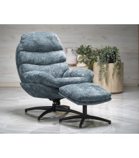 DARIO fotel wypoczynkowy z podnóżkiem oraz z funkcją kołyski, niebieski (1p1szt)