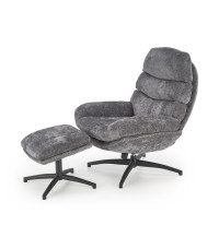 DARIO fotel wypoczynkowy z podnóżkiem oraz z funkcją kołyski, popielaty (1p1szt)