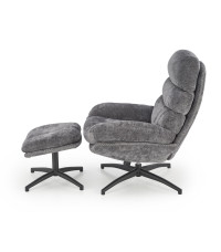 DARIO fotel wypoczynkowy z podnóżkiem oraz z funkcją kołyski, popielaty (1p1szt)