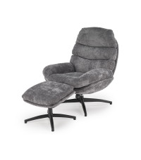 DARIO fotel wypoczynkowy z podnóżkiem oraz z funkcją kołyski, popielaty (1p1szt)