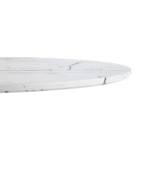 DENVER stół, blat - biały marmur, noga - biały (3p1szt)