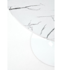 DENVER stół, blat - biały marmur, noga - biały (3p1szt)