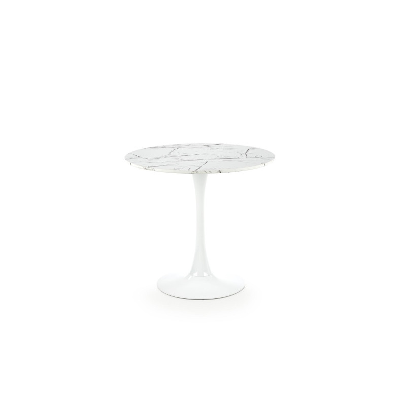 DENVER stół, blat - biały marmur, noga - biały (3p1szt)