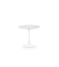 DENVER stół, blat - biały marmur, noga - biały (3p1szt)