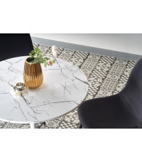 DENVER stół, blat - biały marmur, noga - biały (3p1szt)