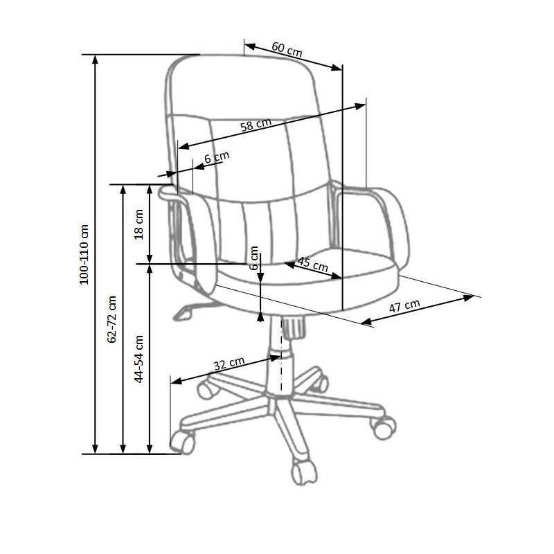 DENZEL fotel pracowniczy czarny