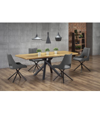 DERRICK stół rozkładany dąb naturalny / czarny (2p1szt)