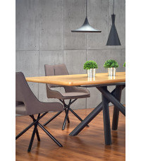 DERRICK stół rozkładany dąb naturalny / czarny (2p1szt)