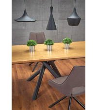 DERRICK stół rozkładany dąb naturalny / czarny (2p1szt)