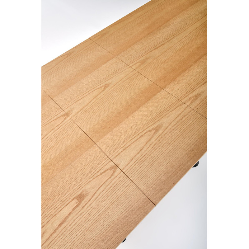 DERRICK stół rozkładany dąb naturalny / czarny (2p1szt)