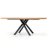 DERRICK stół rozkładany dąb naturalny / czarny (2p1szt)