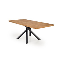 DERRICK stół rozkładany dąb naturalny / czarny (2p1szt)