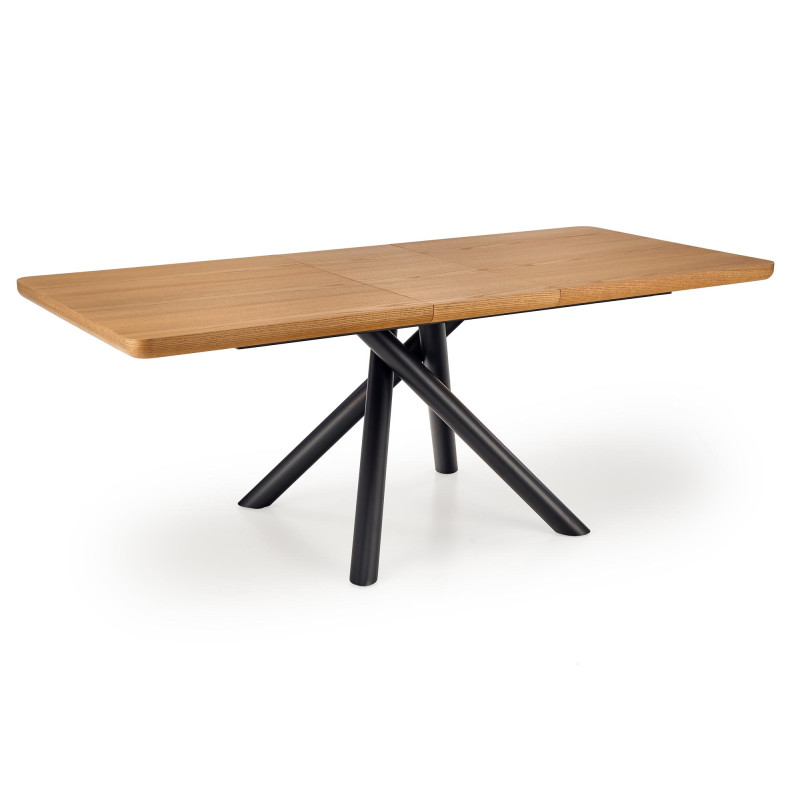 DERRICK stół rozkładany dąb naturalny / czarny (2p1szt)