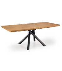 DERRICK stół rozkładany dąb naturalny / czarny (2p1szt)