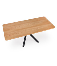 DERRICK stół rozkładany dąb naturalny / czarny (2p1szt)