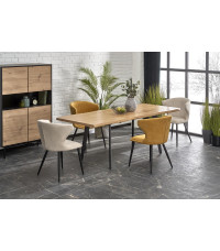 DICKSON 2 stół rozkładany 150-210/90 cm, blat - naturalny, nogi - czarny (2p1szt)