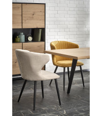 DICKSON 2 stół rozkładany 150-210/90 cm, blat - naturalny, nogi - czarny (2p1szt)