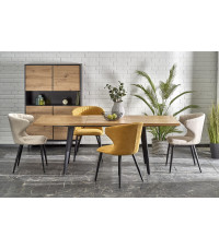 DICKSON 2 stół rozkładany 150-210/90 cm, blat - naturalny, nogi - czarny (2p1szt)