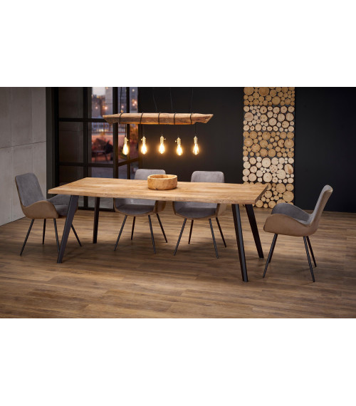 DICKSON stół rozkładany 120-180/80 cm, blat - naturalny, nogi - czarny (2p1szt)